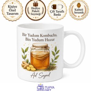 Kombucha Çayı Sevenlere Fermente Mantar Çayı Yeni Trend Kupa Bardak Hediye