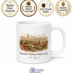 Kişiye Özel Memleket Kokusu Yazılı Baskılı Kupa Bardak İsimli Hediye