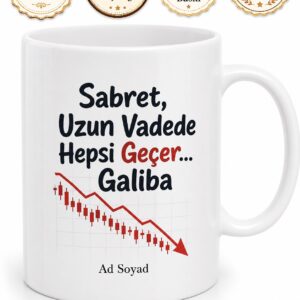 Borsada Kaybeden Arkadaşa Sabır Ve Uzun Vade Beklentisi Esprili Kupa Bardak Hediye