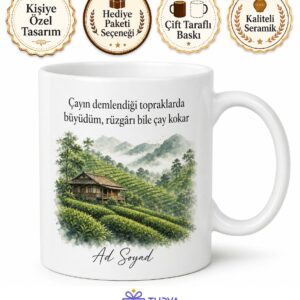 Rize Memleket Temalı Kişiye Özel Baskılı Kupa Bardak Hemşehri Hediye