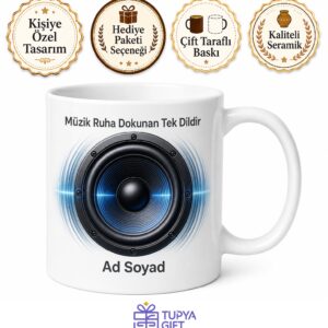 Subwoofer Temalı Baskılı Kupa Bardak Müzik Hediye Bas Hoparlör Tasarım Mug