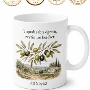 Zeytin Hasadı Ege Çiftçisine Barış Bereket Dalı Kupa Bardak Hediye
