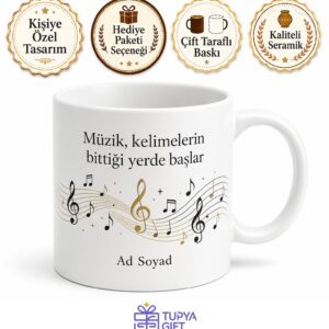 Konservatuar Öğrencisine Notaların İçinde Kaybolan Şan Kupası Hediye Bardak