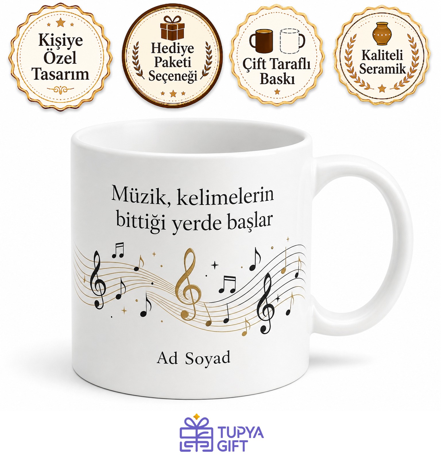Konservatuar Öğrencisine Notaların İçinde Kaybolan Şan Kupası Hediye Bardak