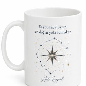 Kutup Yıldızı Çizimli Yönünü Bulamayanlara Rehber Olan Kupa Bardak Hediye