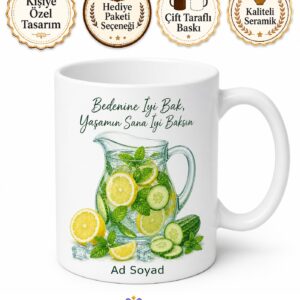 Detoks Suyu Görselli Formda Kalmak İsteyenlere Özel Kupa Bardak Hediye