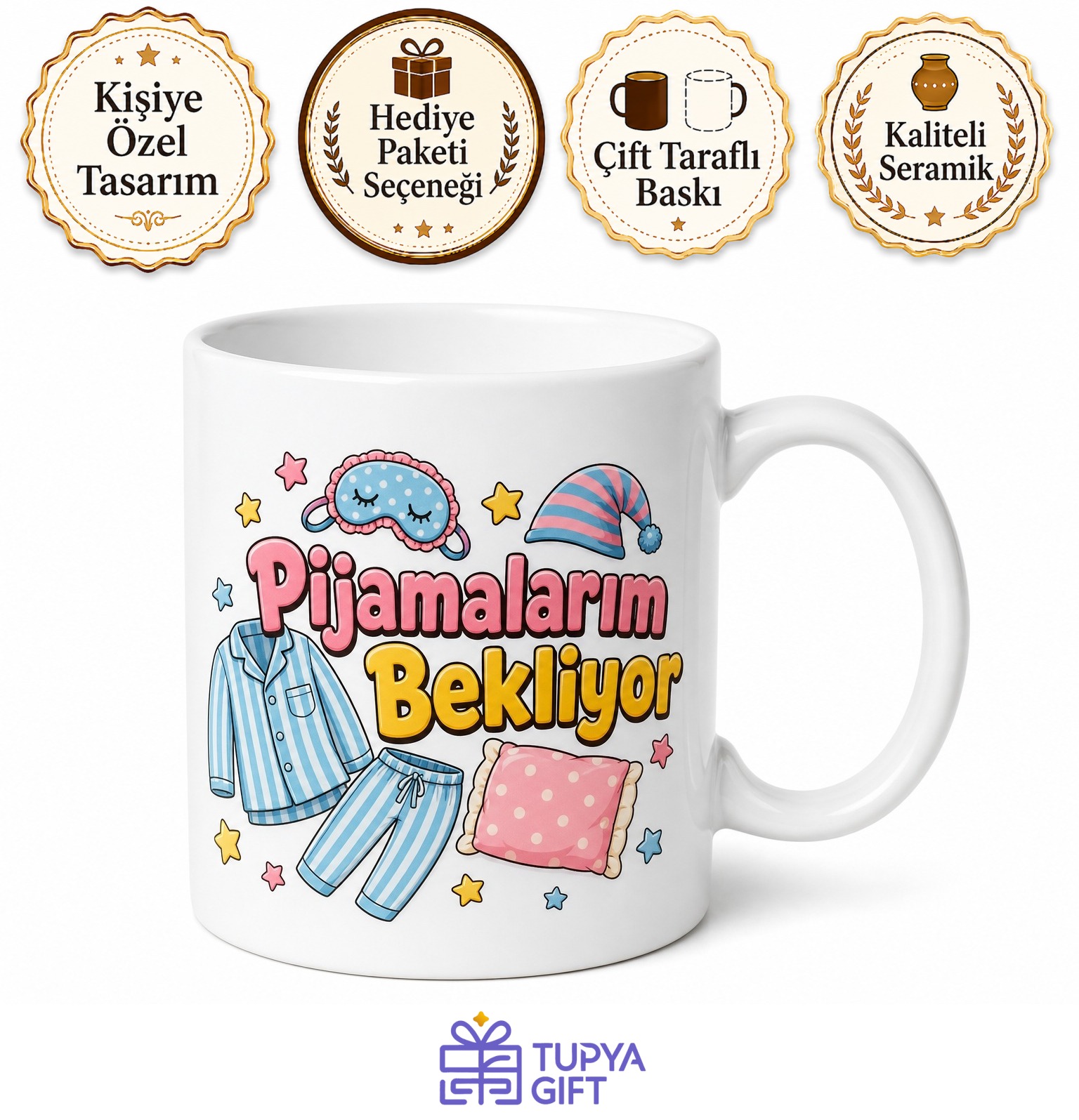 Pijamalarım Bekliyor Yazılı Komik Kupa Bardak Esprili Hediye