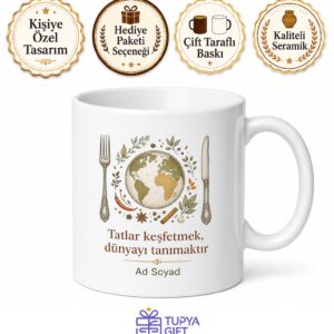Gurme Turuna Çıkan Yemek Tutkununa Çatal Bıçak Dünya Mutfağı Kupa Hediye