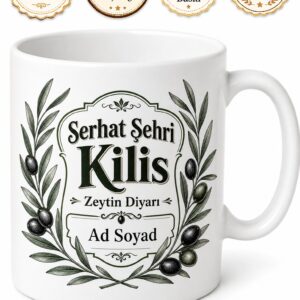 Kilis Taraftarına Yeşil Siyah Serhat Şehri Zeytin Diyarı Kupa Bardak Hediye