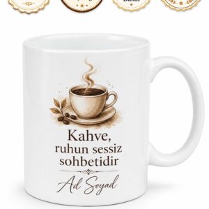 Kişiye Özel Günlük Kahve İçin Baskılı Seramik Kupa Bardak Hediye