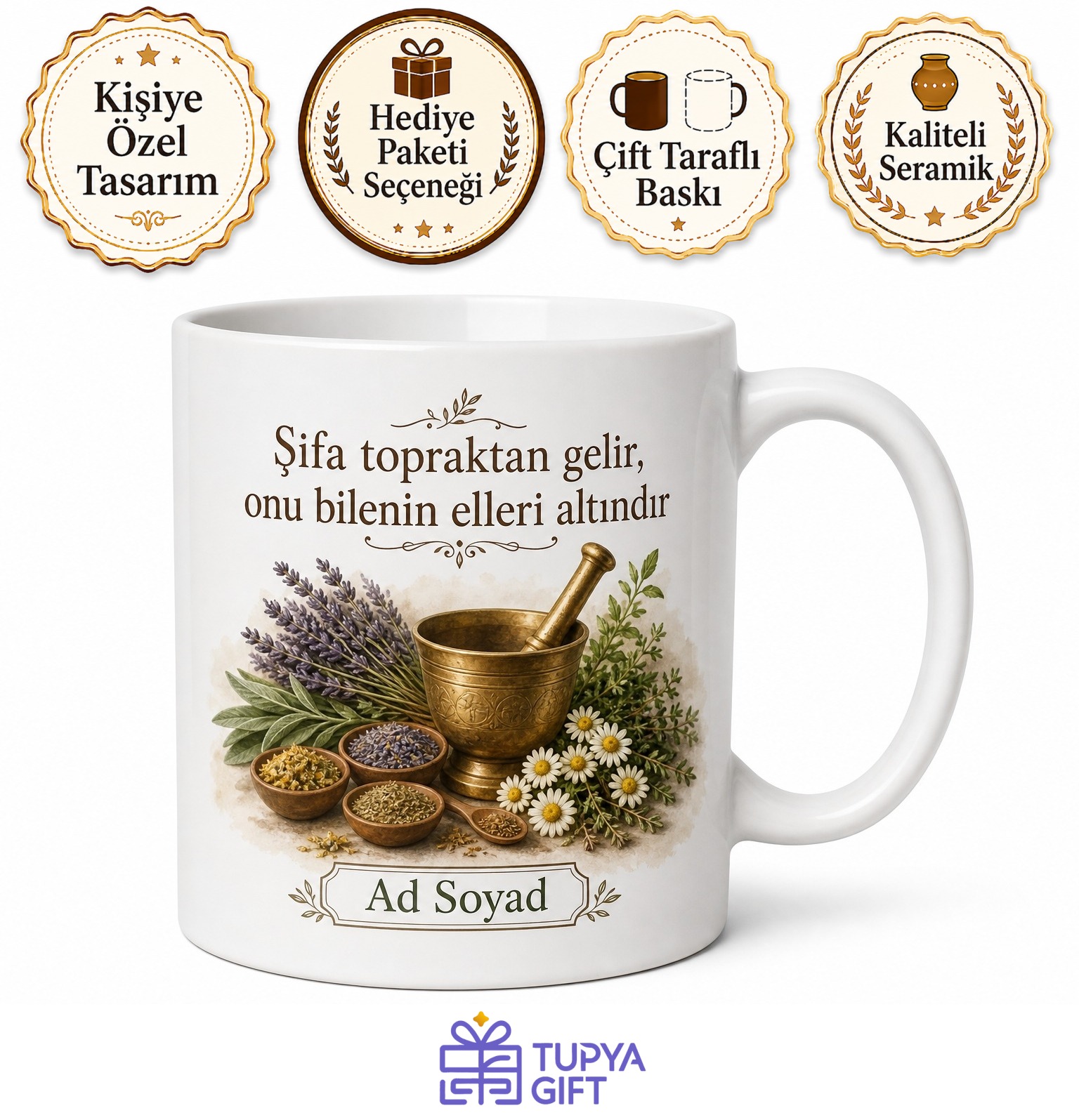 Aktarı Temalı Özel Tasarım Baskılı Kupa Bardak Hediye Porselen Mug