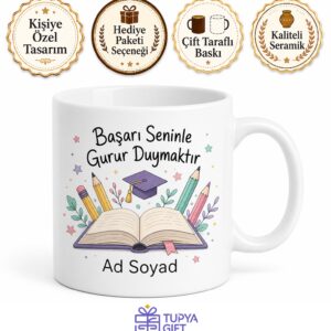 Kişiye Özel Karne Hediyesi Baskılı Kupa Bardak Öğrenci İçin Hediye