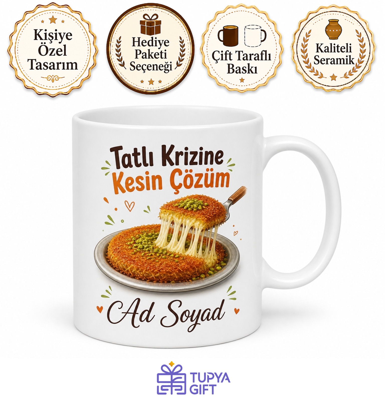 Hatay Künefesi Peyniri Uzatanlara Tatlı Krizine Kesin Çözüm Kupa Bardak Hediye