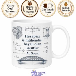 Mühendislik Kitapları Teknik Çizim Dişli Çark İnovasyon Formülü Kupa Bardak Hediye