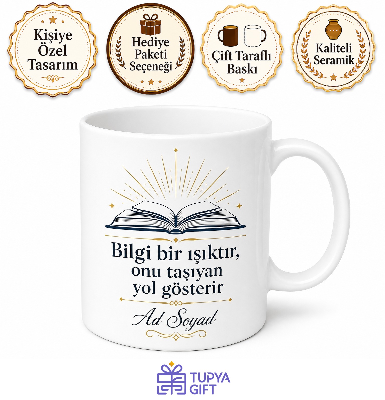 Okul Müdürü İçin Kişiye Özel İsimli Baskılı Kupa Bardak Ofis Hediyesi