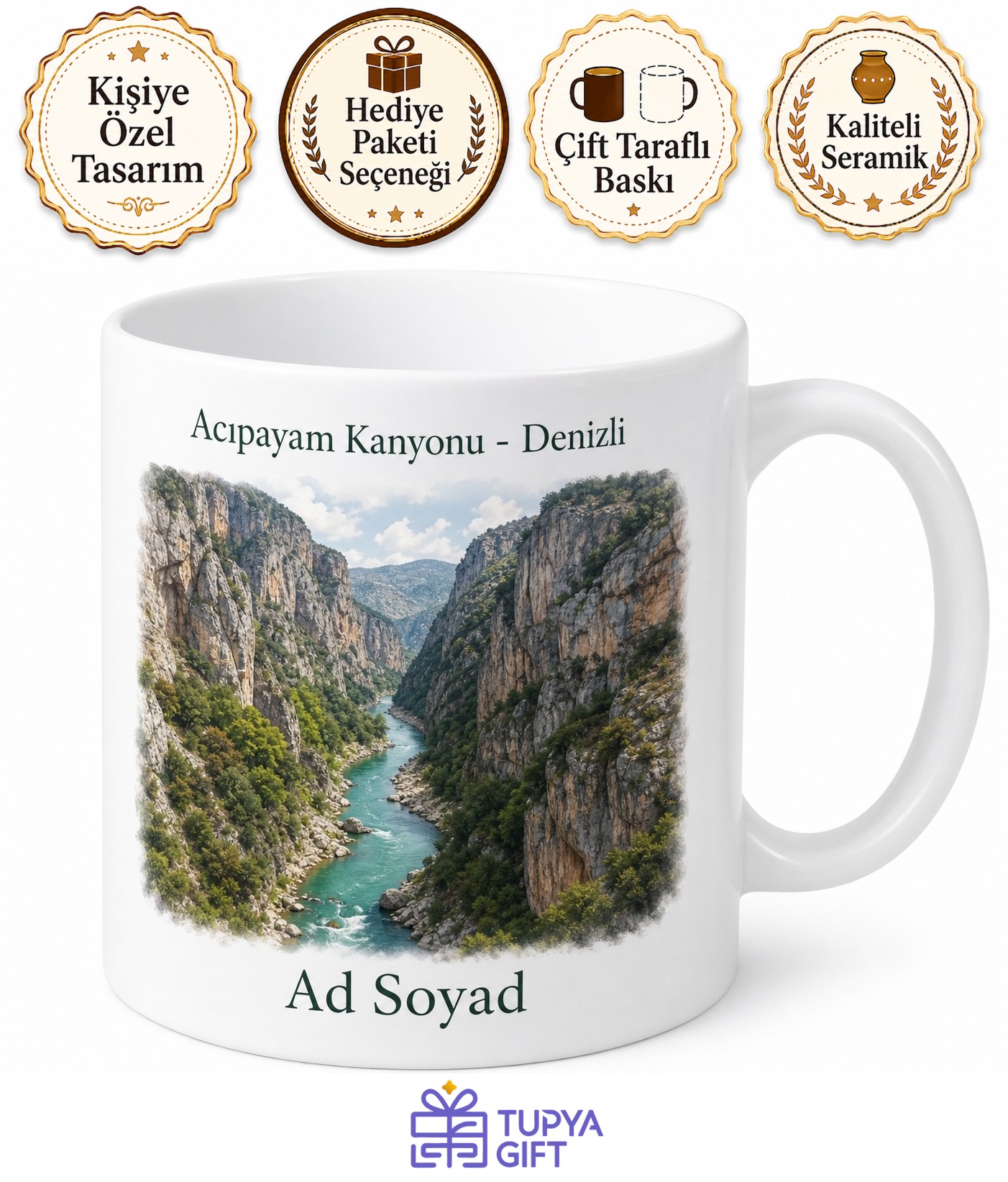 Acıpayam Kanyon Manzarası Denizli Hatırası Kupa Bardak Hediye