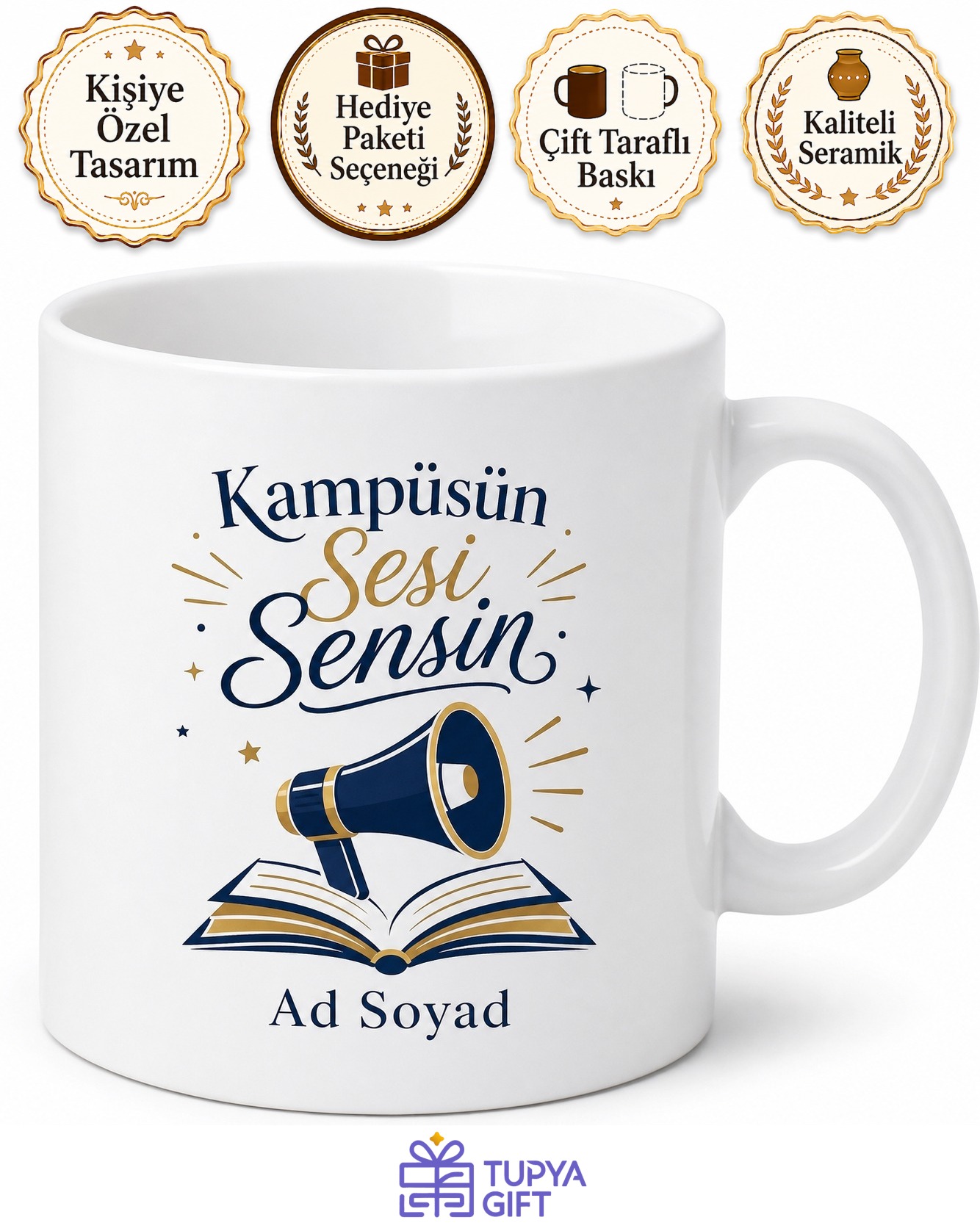 Öğrenci Temsilcisine Hediye Kampüsün Sesi Lider Ruhlu Öğrenci Kupa Bardak