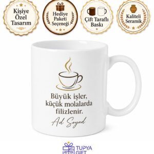 Yoğun Çalışan İçin Kişiye Özel İsimli Baskılı Kupa Bardak Ofis Molası Hediyesi