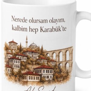 Karabük Memleket Temalı Kişiye Özel Baskılı Kupa Bardak Hediye