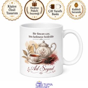 English Breakfast Tea Temalı Özel Tasarım Porselen Kupa Bardak Hediye