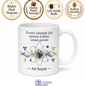 Nükleer Fizikçiye Hediye Radyasyon Kuantum Teorisi Atom Çekirdeği Baskılı Kupa Bardak