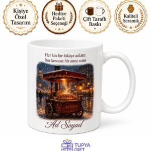 Kestaneci Kömür Ateşi Kış Akşamı Nostaljisi Kupa Bardak Hediye