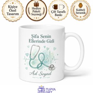 Sağlıkçılara Özel Tasarım Baskılı Kupa Bardak Hediye Porselen Mug