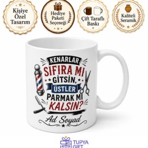 Berber Jargonu Yazılı Komik Kupa Bardak Kuaför Espri Hediye Baskılı Mug