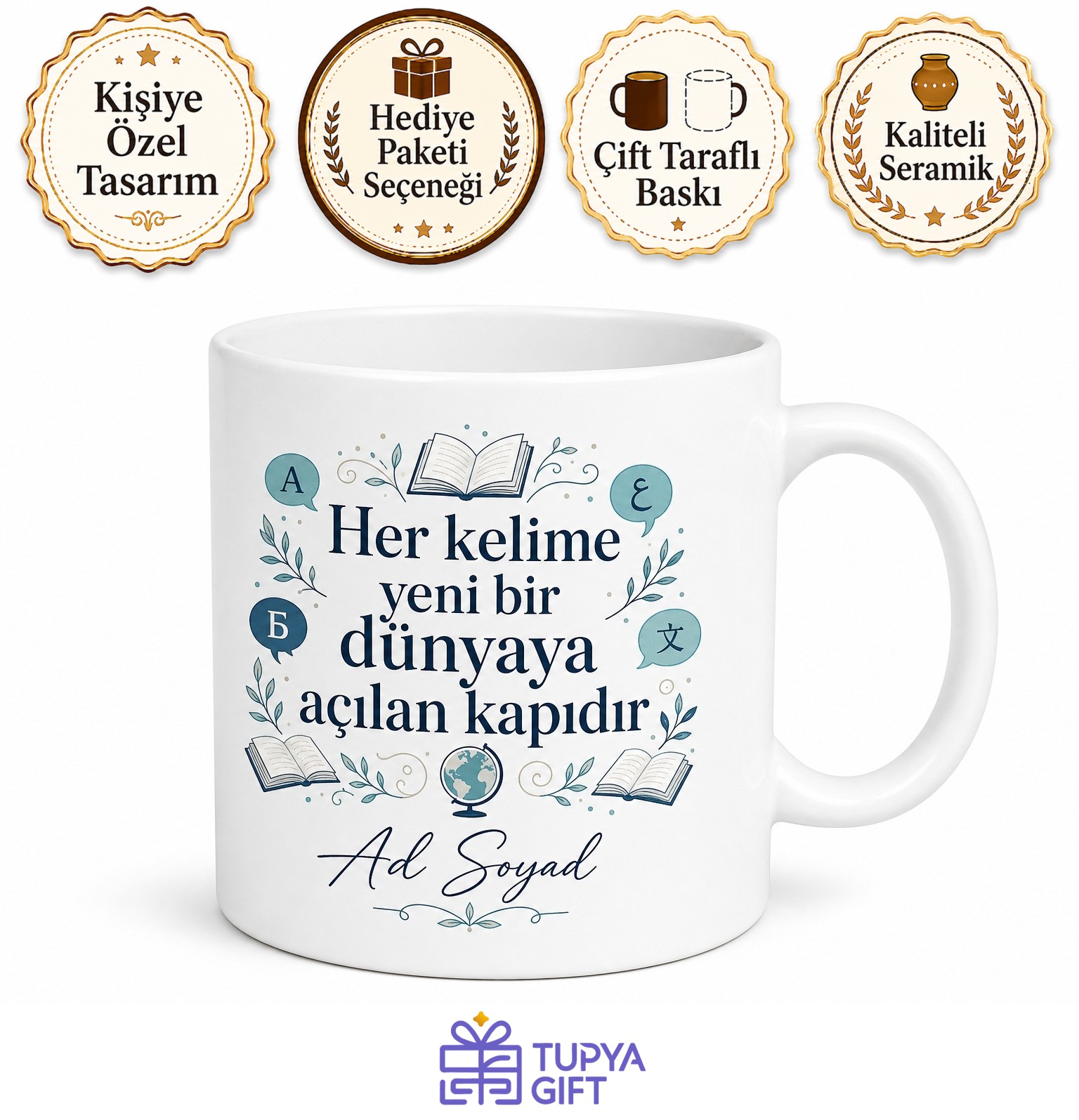 Yabancı Dil Öğrenmeye Çalışanlara Kelime Ezberleme Pratik Kupası Hediye