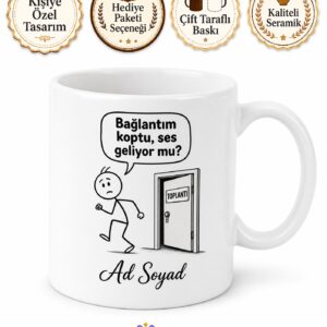 Toplantıdan Kaçan Arkadaş İçin Kişiye Özel Komik Baskılı Kupa Bardak Hediye