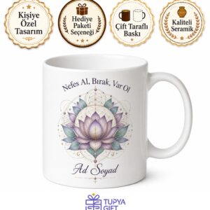 Yoga Yapanlara Hediye Mandala Desenli Meditasyon Kupası Porselen Bardak