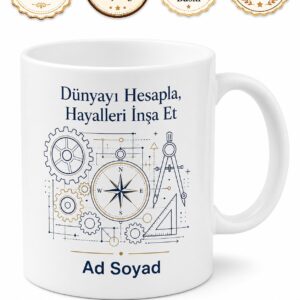 Mühendis İçin Mesajlı Hediyelik Baskılı Kupa Bardak Masa Hediyesi