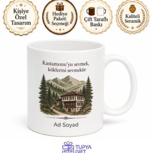 Kastamonulu Hemşehriye Özel İsimli Baskılı Kupa Bardak Kastamonu Hediye
