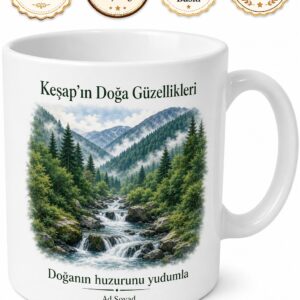 Keşap Doğa Güzellikleri Giresun Hatırası Hediye Kupa Bardak Porselen