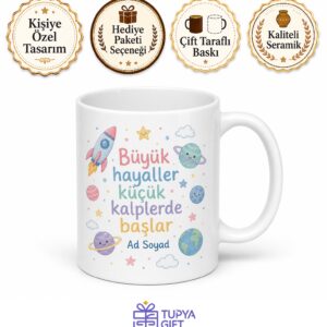 Kişiye Özel Çocuklara Özel İsimli Baskılı Kupa Bardak Hediye