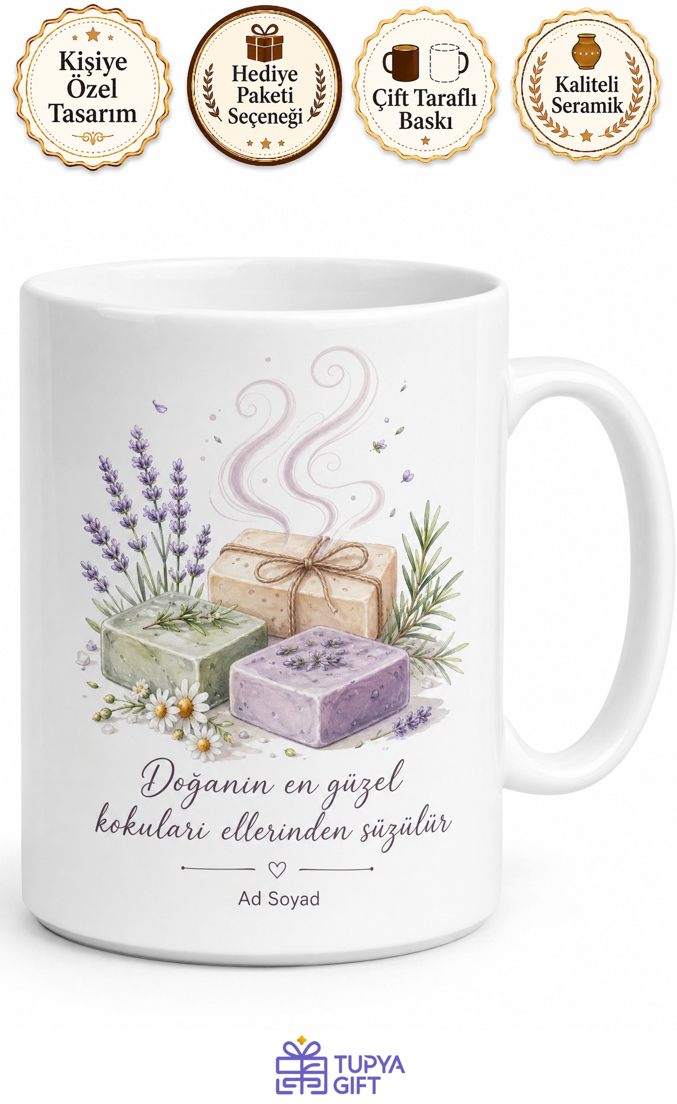Doğal Sabun Üretenlere Mis Kokulu Banyo Keyfi Çay Ve Kahve Kupası Hediye