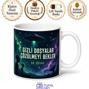 Uzay Yaratıkları Ufo İnananlara Gizli Dosyalar Çözülmeyi Bekler Kupa Bardak Hediye