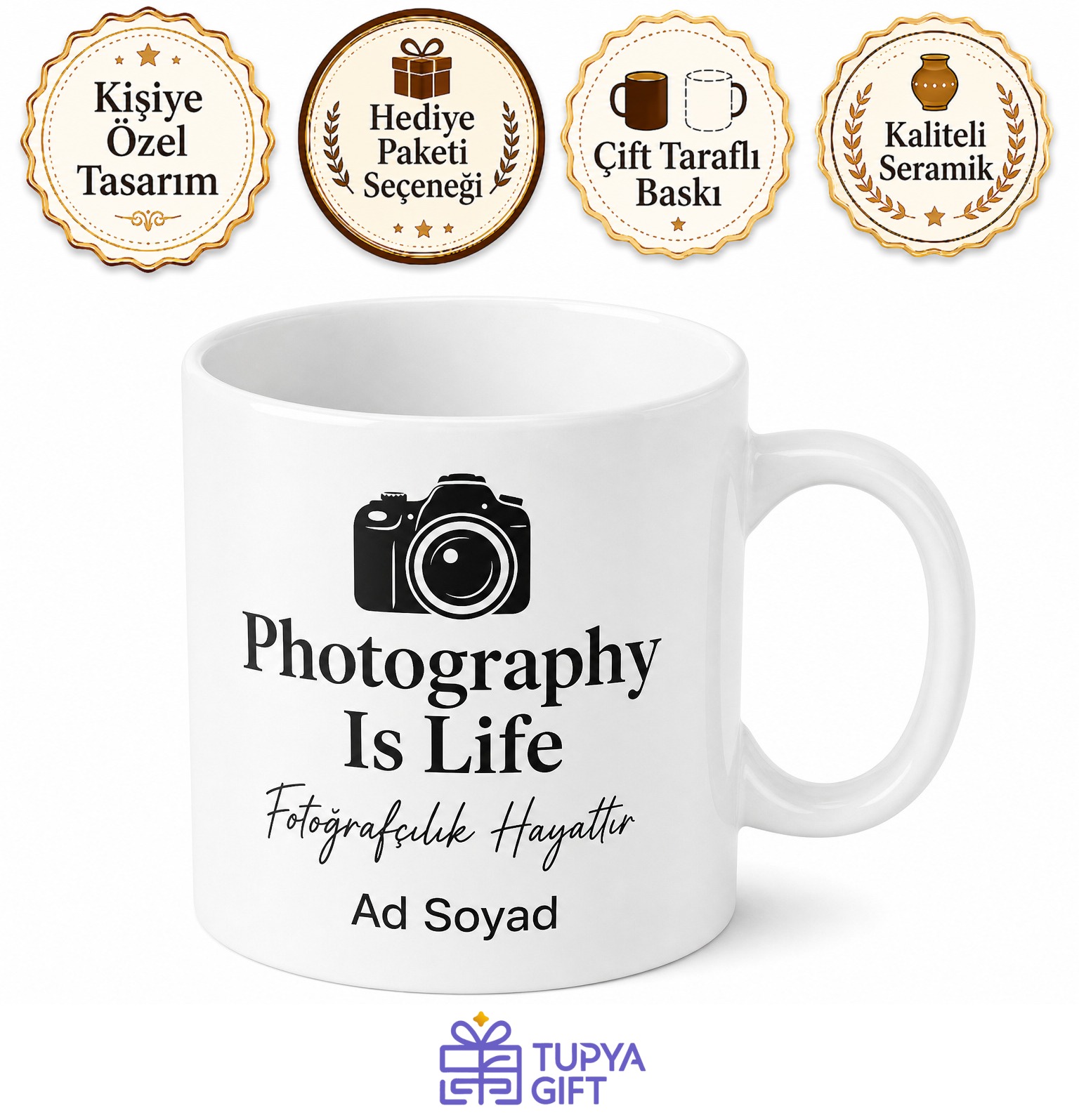 Photography Is Life Baskılı Fotoğrafçılık Hayattır Kupa Bardak Hediye