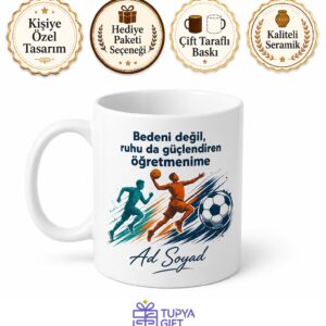 Beden Eğitimi Öğretmenine Hediye Spor Temalı Baskılı Kupa Bardak