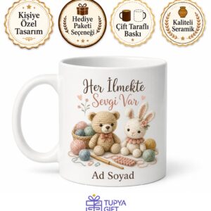 Amigurumi Örgü Oyuncak Yapımı Tığ İşi Sevenlere Özel Tasarım Hediye Kupa Bardak