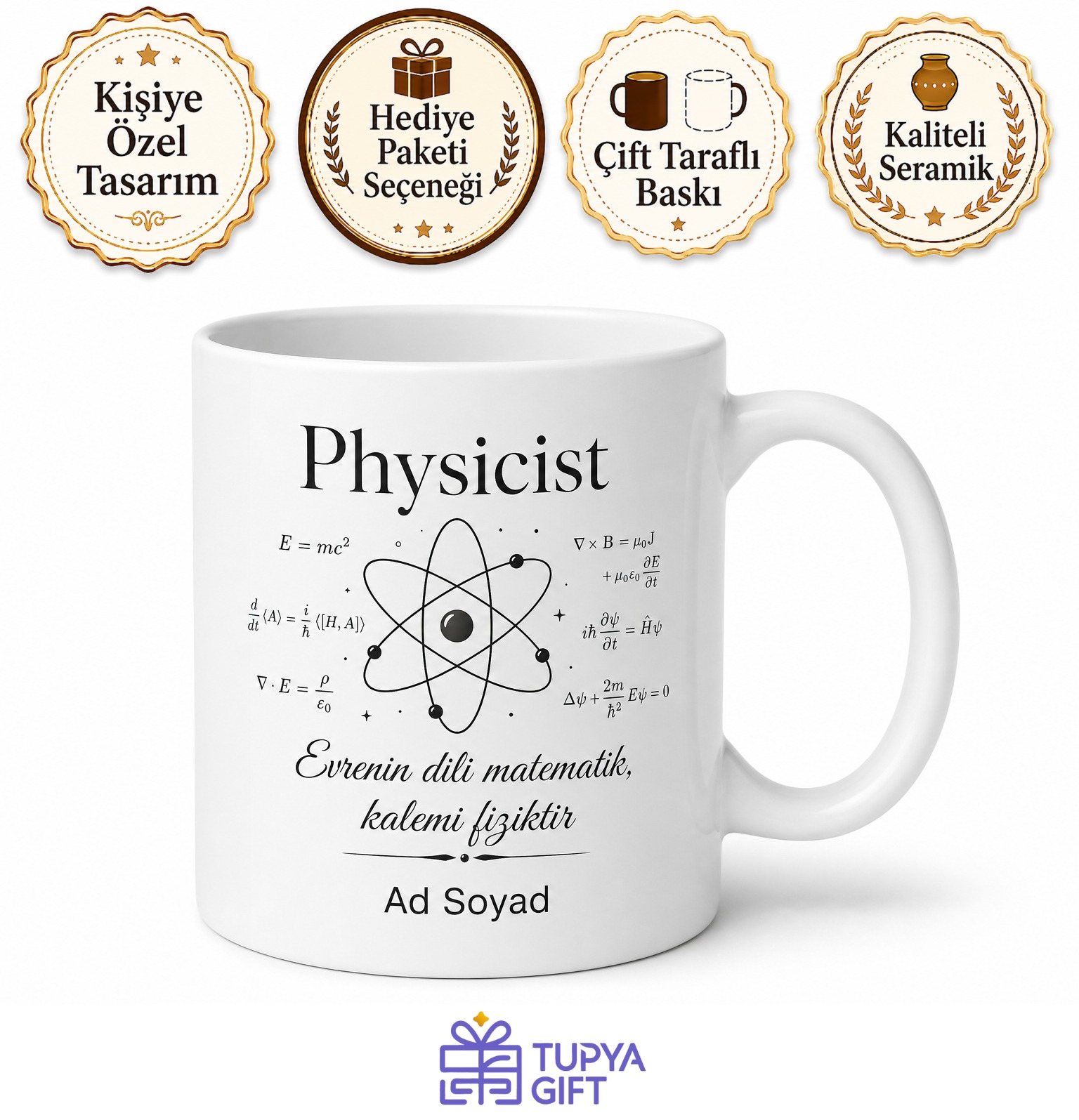 Physicist Yazılı Fizikçilere Özel Estetik Kupa Bardak Hediye