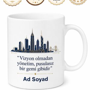 CEO Ve Genel Müdüre Zirvenin Lideri Şirket Kaptanı Şık Porselen Çay Kupası Hediye