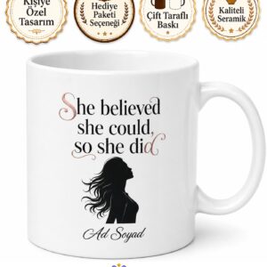 Women Empowerment Baskılı Kadınları Güçlendiren İngilizce Kahve Kupası Hediye