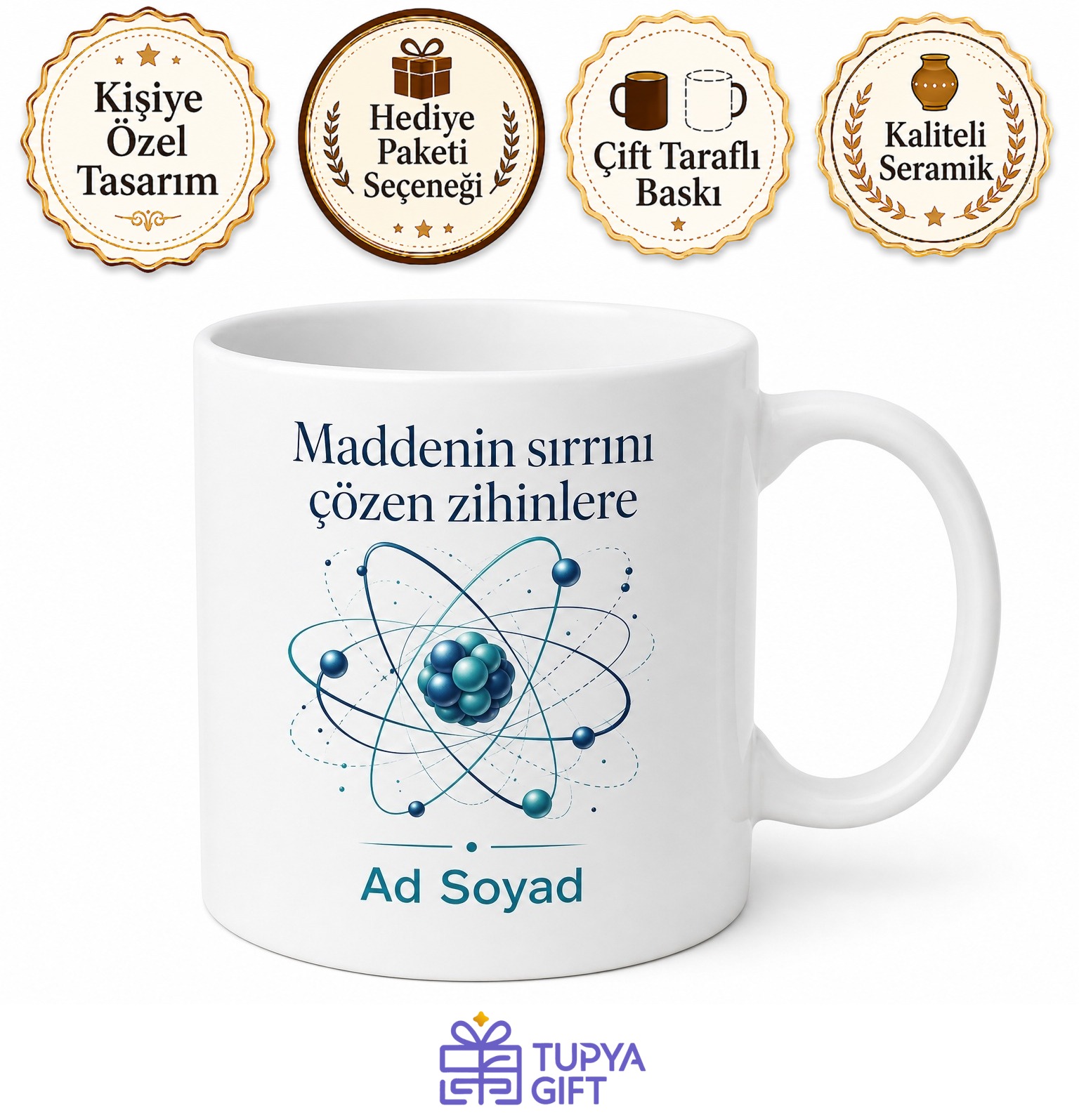 Nükleer Fizikçiye Hediye Atom Çekirdeği Kuantum Teorisi Parçacık Fiziği Baskılı Kupa Bardak