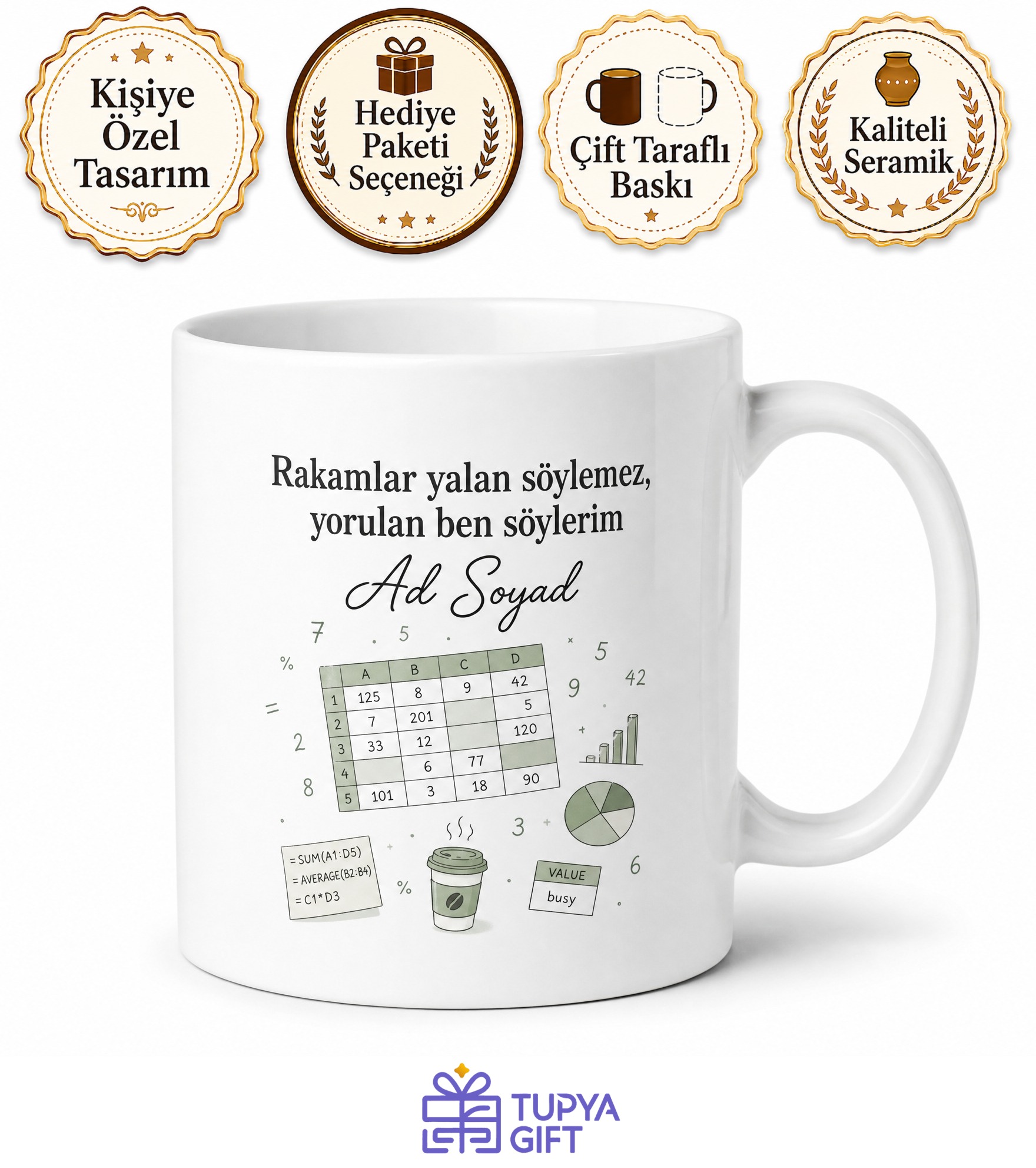 Muhasebeci Hediye Kupa Excel Tablolarında Kaybolan Muhasebeciye Kahve Bardak