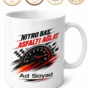 Araba Yarışı Oynayanlara Nitro Basan Asfalt Ağlatan Kupa Bardak Hediye