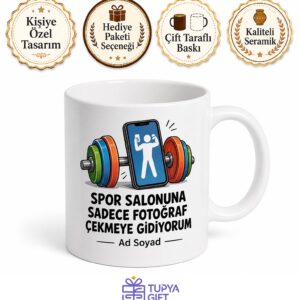 Spor Salonuna Fotoğraf İçin Giden Arkadaşa Esprili Kupa Bardak Hediye