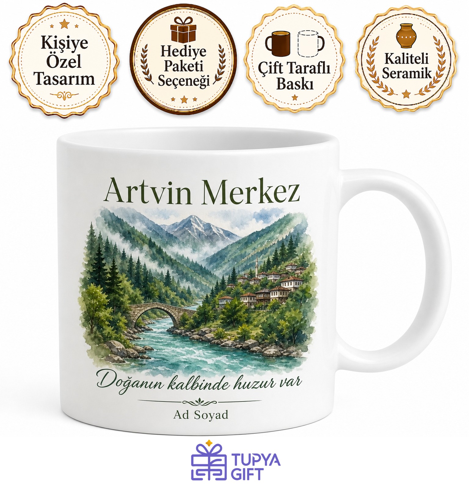 Artvin Merkez Doğa Güzellikleri Karadeniz Hatırası Kupa Bardak Hediye
