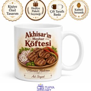 Akhisar Köftesi Manisa Hatırası Kupa Bardak Hediye Porselen Mug