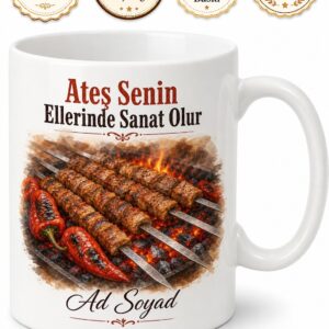 Kebap Saplayan Ustaya Adana Urfa Köz Biber Kupa Bardak Hediye